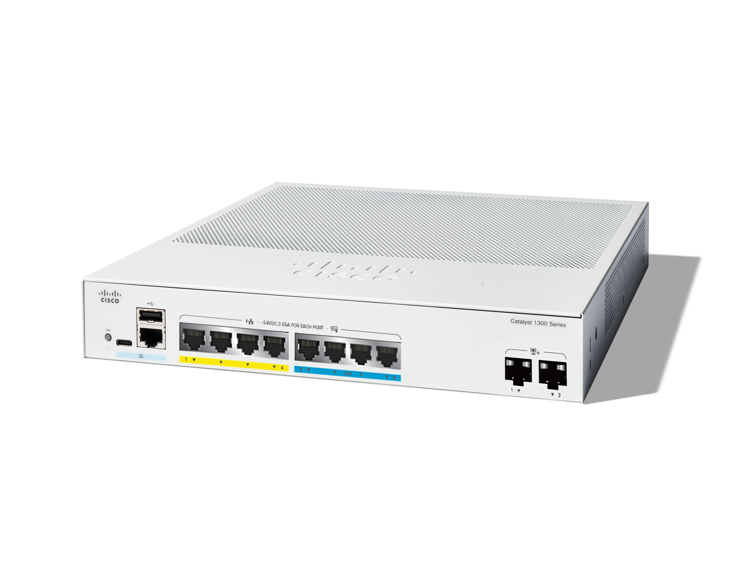 C1300-8MGP-2X - Cisco Catalyst Switch L3, 10-Port Gigabit Ethernet + 10G SFP+, Rack mountable, PoE+