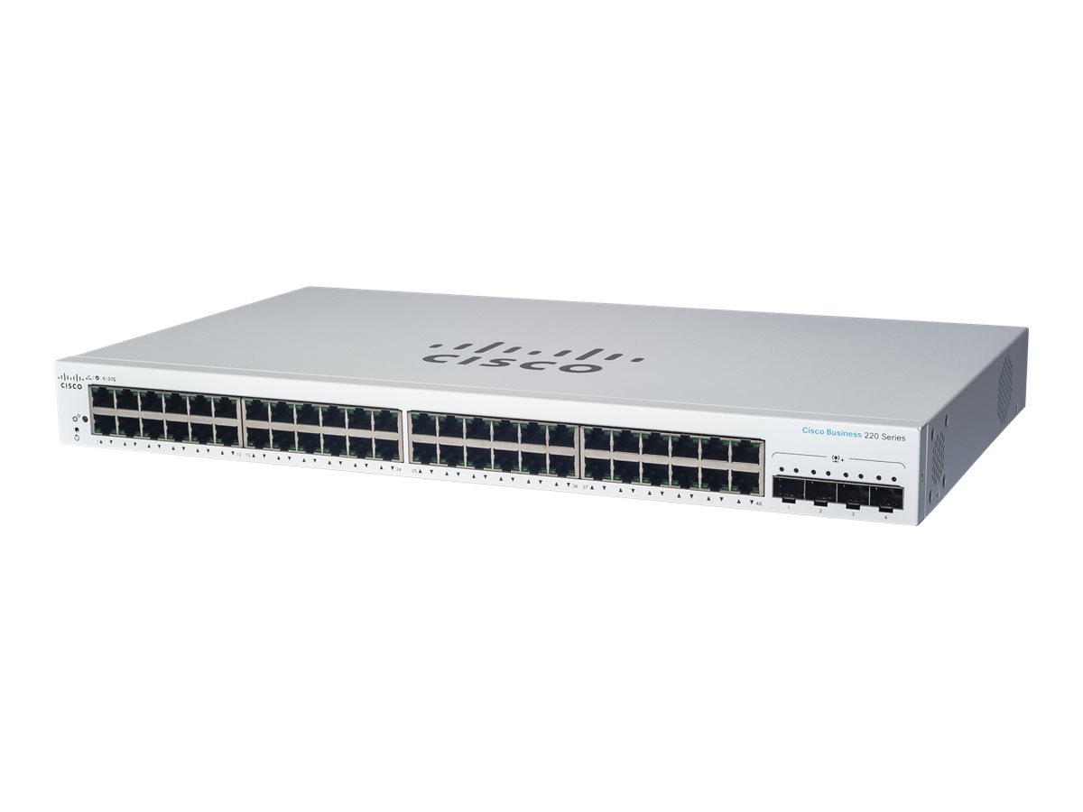 CBS220-48FP-4X-EU - Cisco Business 220 Switch, Smart, 48x 10/100/1000 (PoE+)