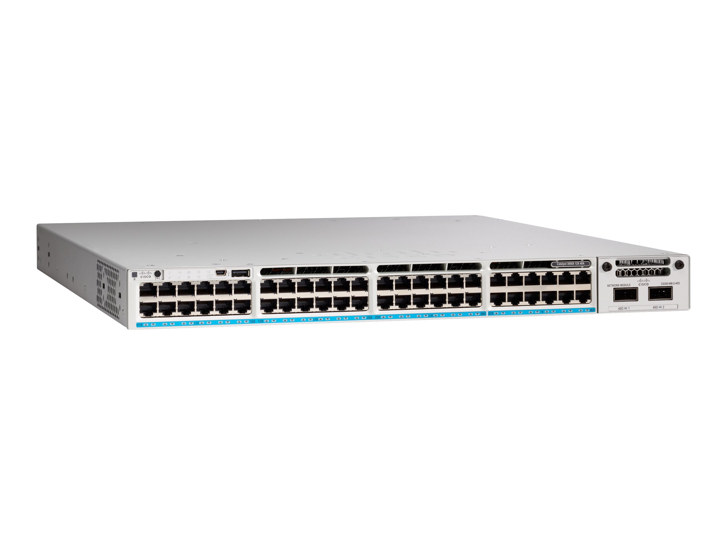 C9300-48UXM-M - Cisco Meraki Catalyst 9300 Switch, L3 Managed, 36x 100/1000/2.5G + 12x UPOE