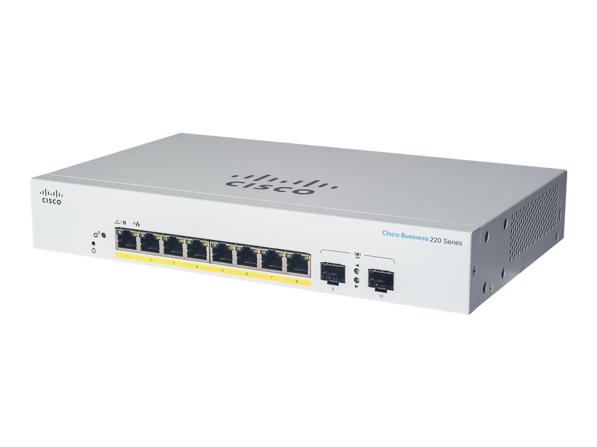 CBS220-8T-E-2G-EU - Cisco Business 220 Smart Switch, 8 x 10/100/1000 + 2 x Gigabit SFP