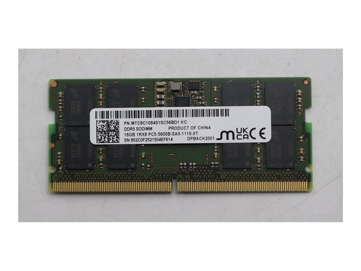 5M31L87394 - Lenovo Micron - DDR5 - Modul - 16 GB - SO-DIMM 262-Pin