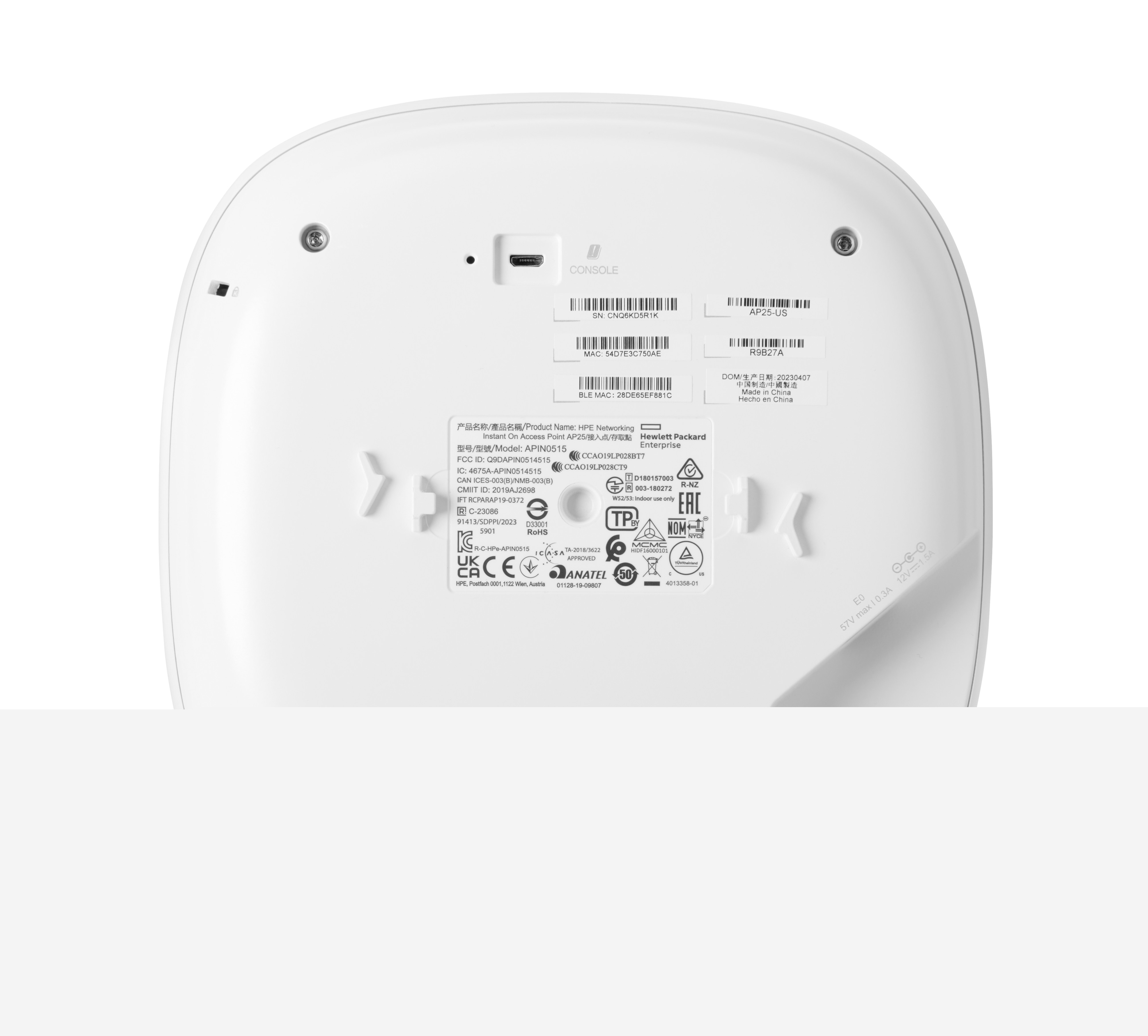 S0G24A - Punto de acceso HPE Aruba AP25 - Wi-Fi 6 - PoE+ - Para interiores - Antenas internas