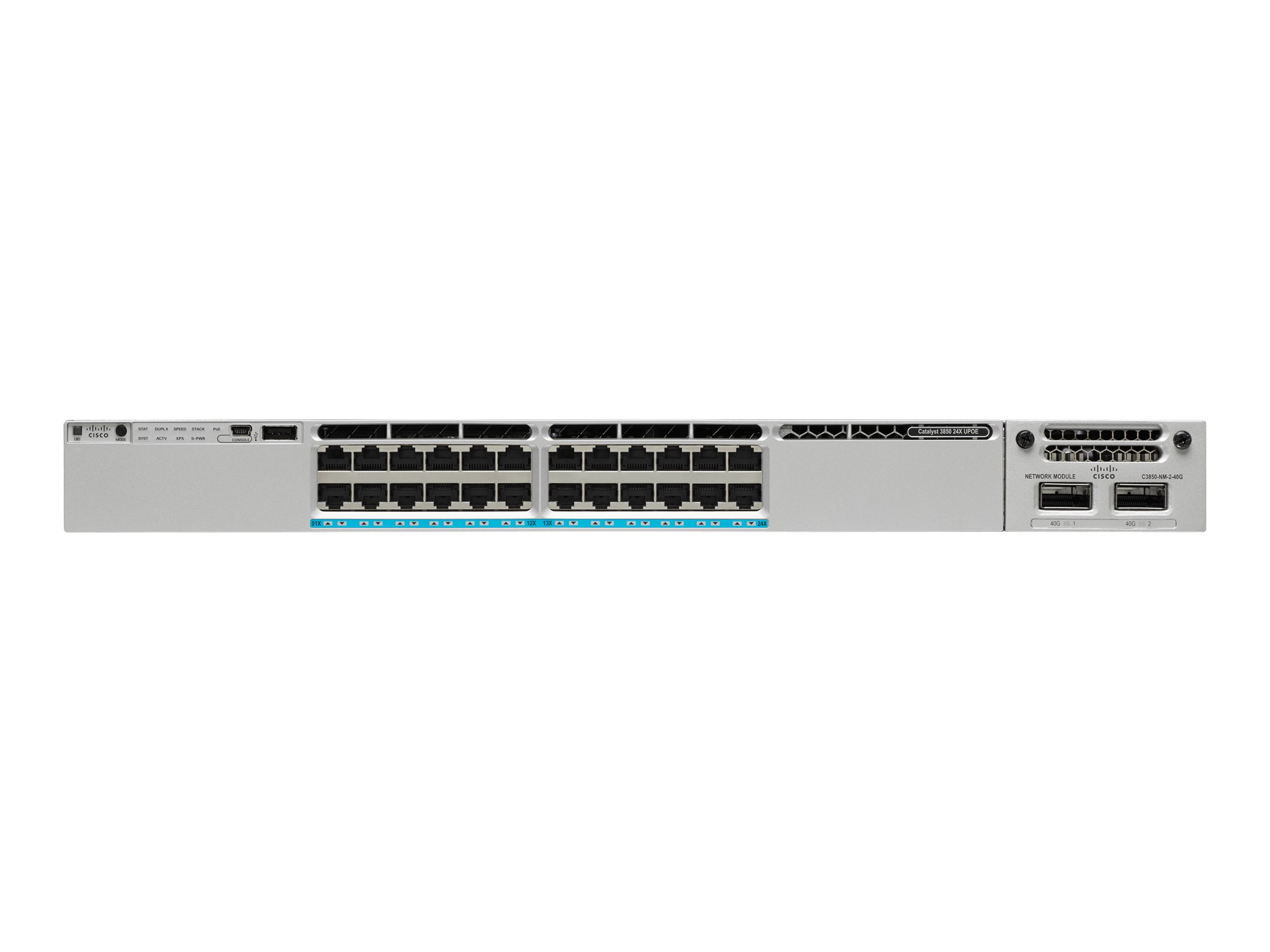 WS-C3850-24XU-E - Cisco Catalyst 3850 Switch L3 managed 24x 10/100/1000 UPOE