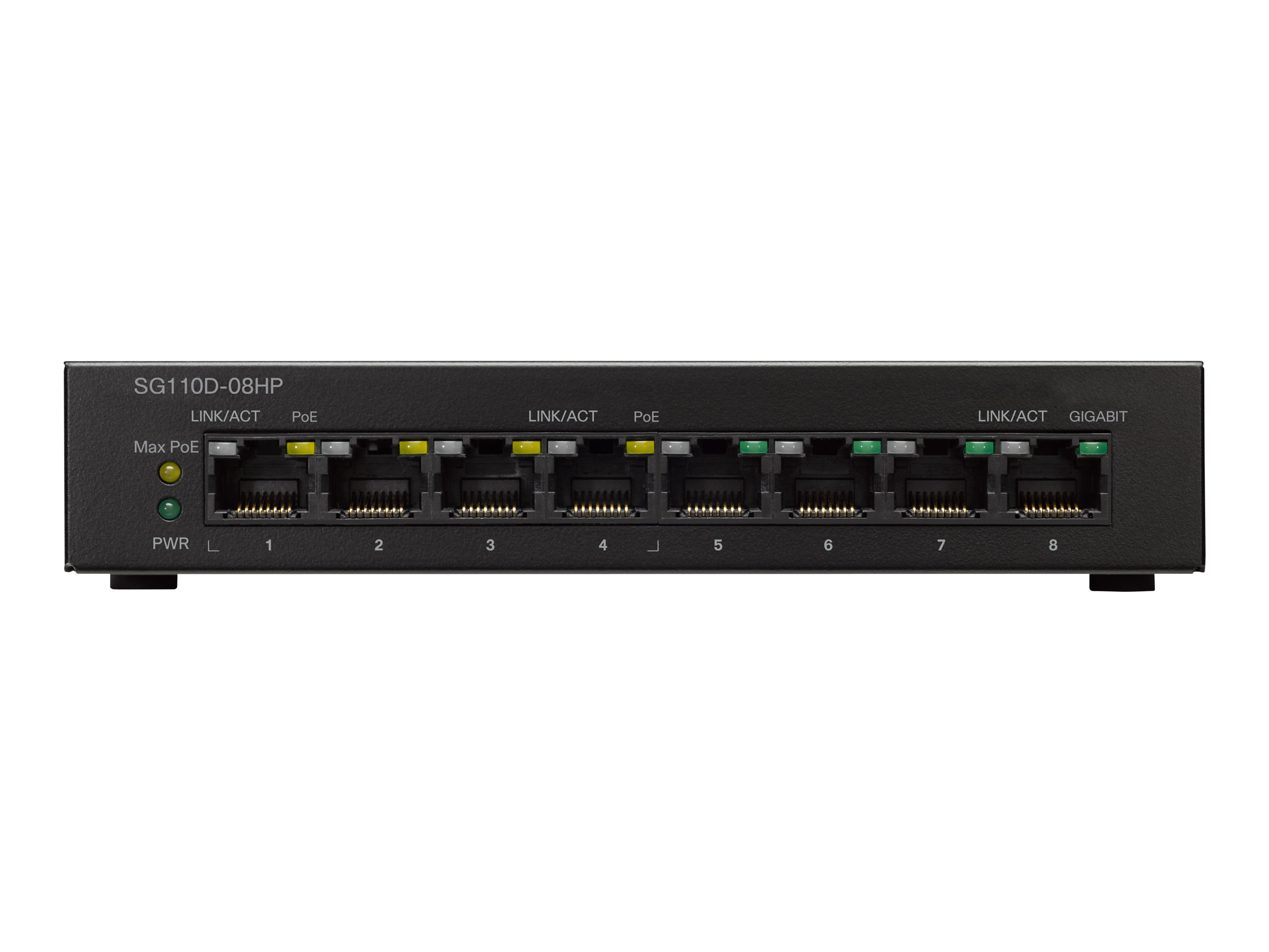 SG110D-08HP - Cisco Small Business Switch, 4 x 10/100/1000 + 4 x 10/100/1000 (PoE)
