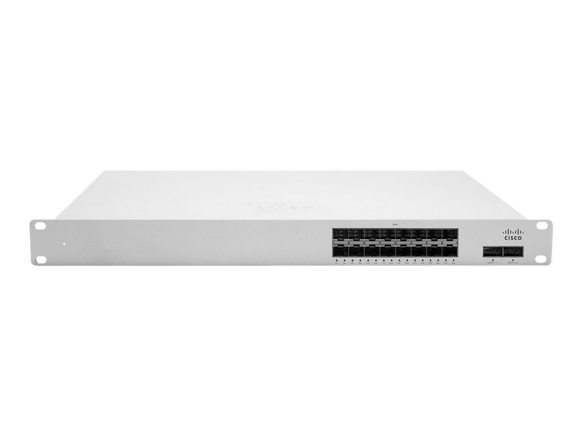 MS425-16-HW - Cisco Meraki Cloud Managed Ethernet Aggregation Switch, 16 x 10 Gigabit SFP+ + 2 x 40 Gigabit QSFP+
