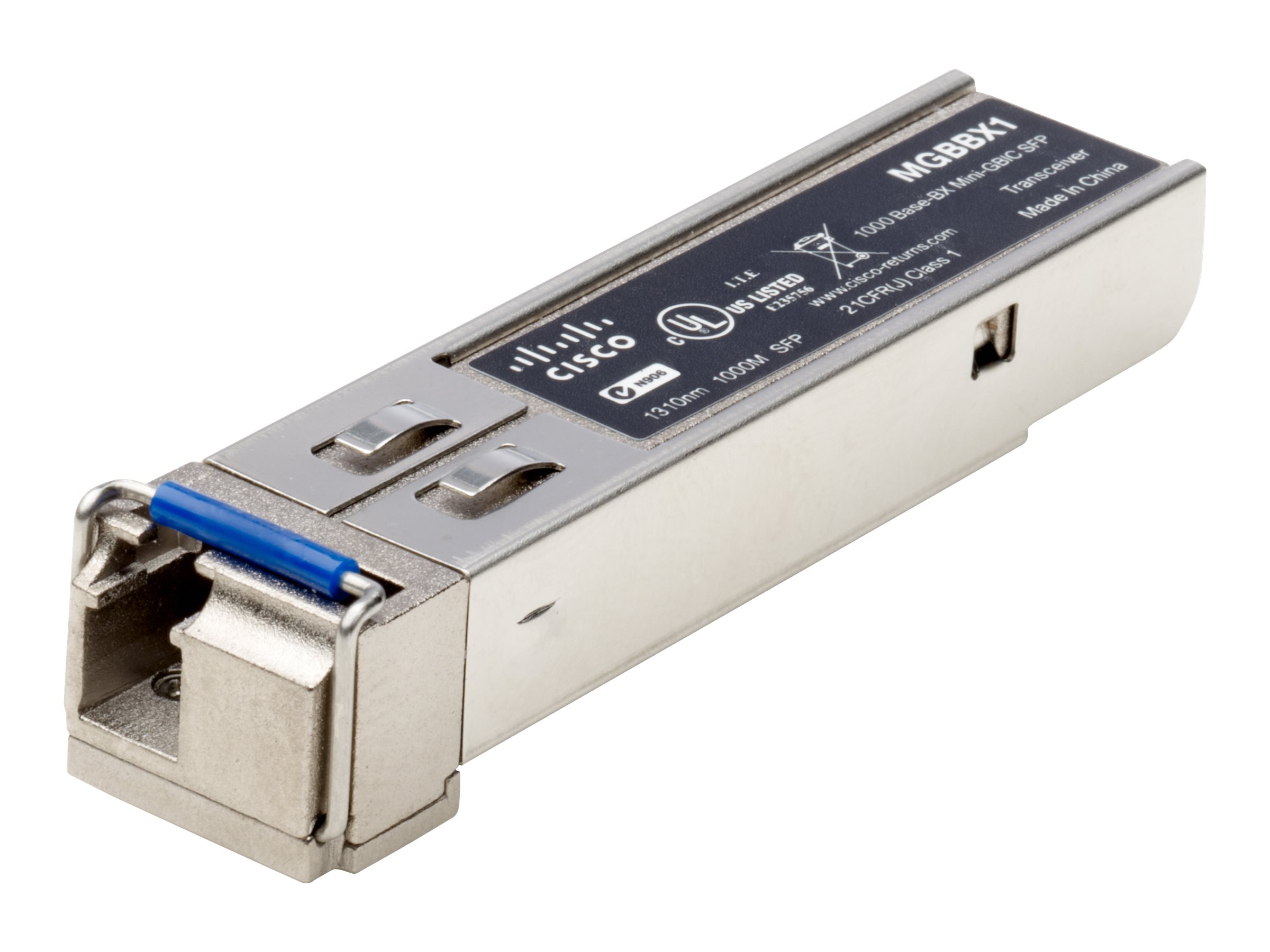MGBBX1 - Cisco Small Business MGBBX1 - SFP (Mini-GBIC) transceiver module - 1GbE - 1000BASE-BX20-U - LC single-mode - up to 40 km - 1310 (TX)