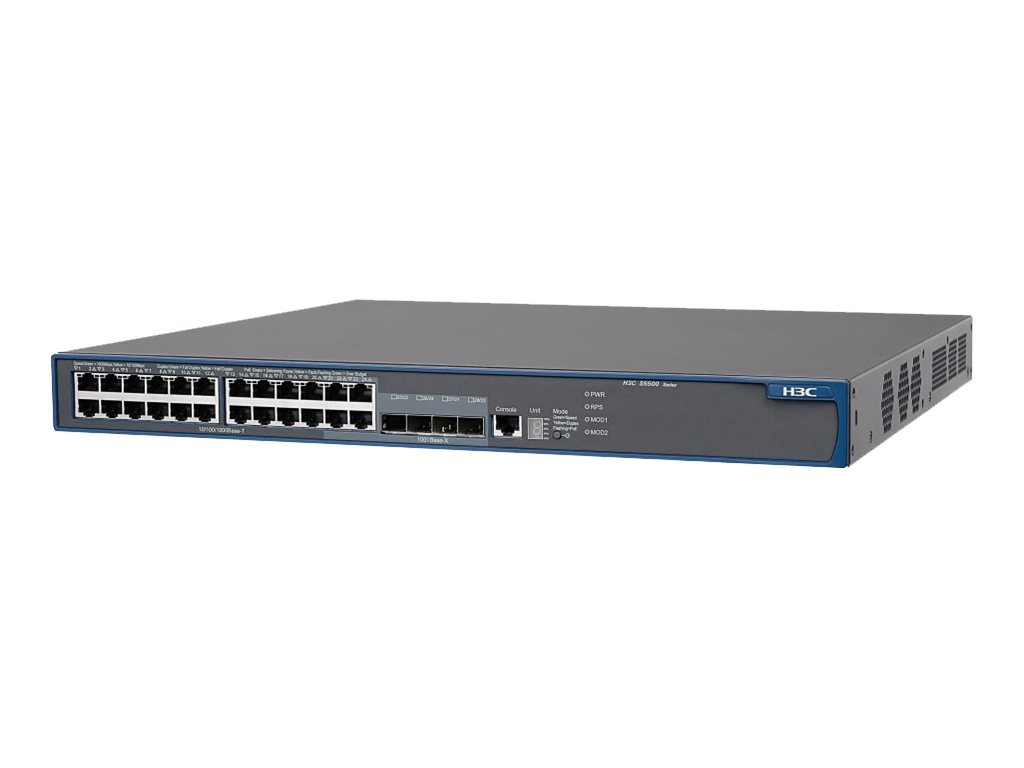 JE105A - HPE 5500-24-PoE Switch - Switch - L4 - managed - 24 x 10/100 (PoE)