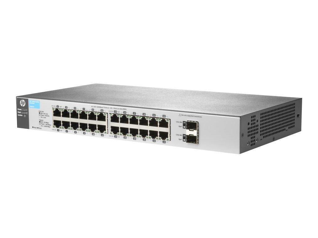 J9803A - HPE 1810-24G v2 - Switch - managed - 24 x 10/100/1000 + 2 x Gigabit SFP