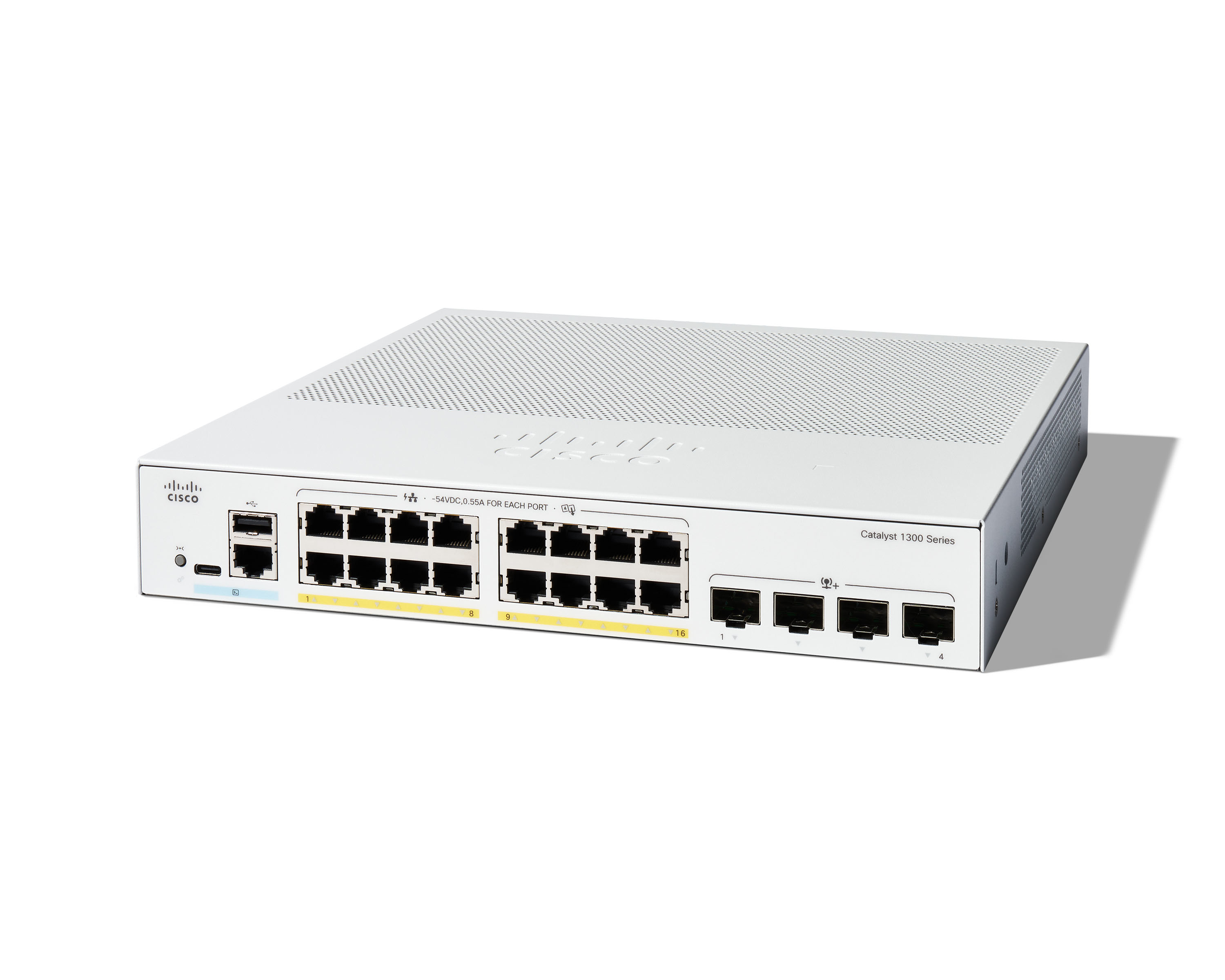 C1300-16P-4X - Cisco Catalyst 16-Port PoE+ Gigabit Switch, L3 Managed, 16x 10/100/1000