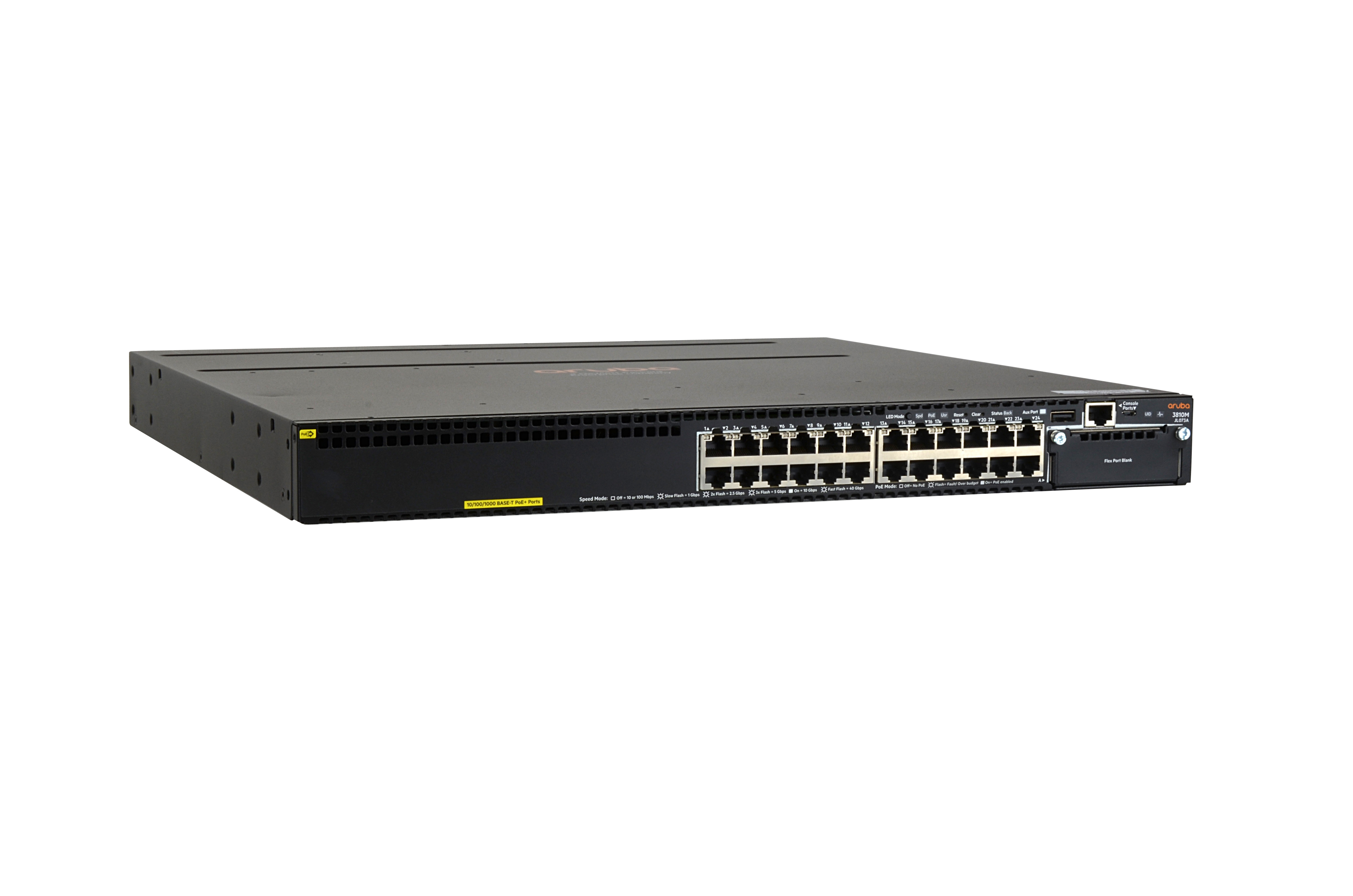 JL073A - HPE Aruba 3810M 24G PoE+ Managed Switch, 24 x 10/100/1000