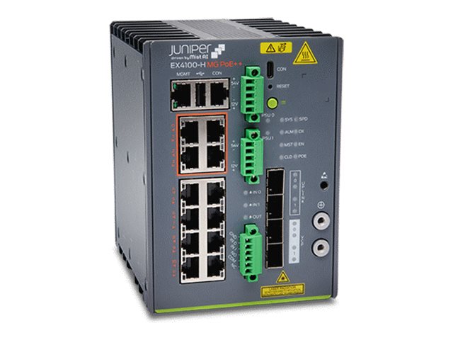 EX4100-H-12MP - Juniper EX Series EX4100-H - Switch - L3 - managed - 8 x 10/100/1000Base-T + 4 x 100/1000/2.5G + 4 x 10 Gigabit (Uplink)