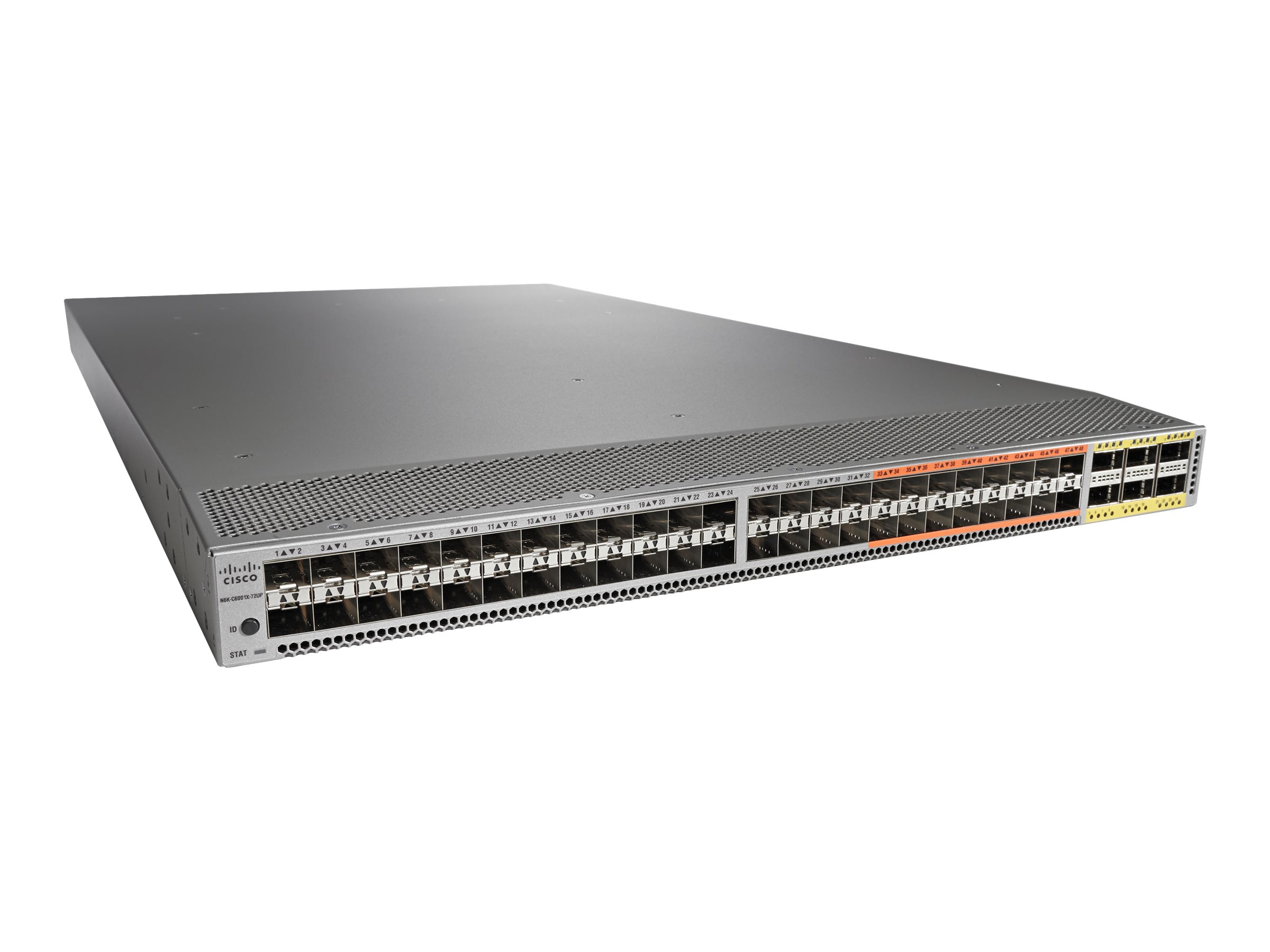 N5672UP-4FEX-1G - Cisco Nexus 5672UP Switch, L3, 32x 1/10Gb SFP+ + 16x 1/10Gb/40Gb Ethernet/Fibre Channel/FCoE SFP+ + 6x 40Gb FCoE QSFP+