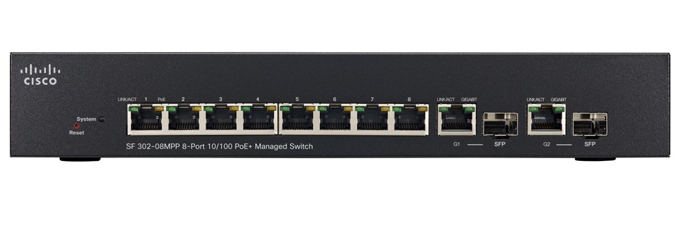 SF302-08MPP-K9 - Cisco Small Business SF302-08MPP - Switch - L3 - managed - 8 x 10/100 (PoE+)