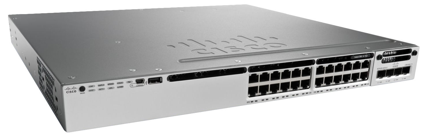 WS-C3850-24P-L - Cisco Catalyst 3850 Switch, 24 x 10/100/1000 (PoE+)