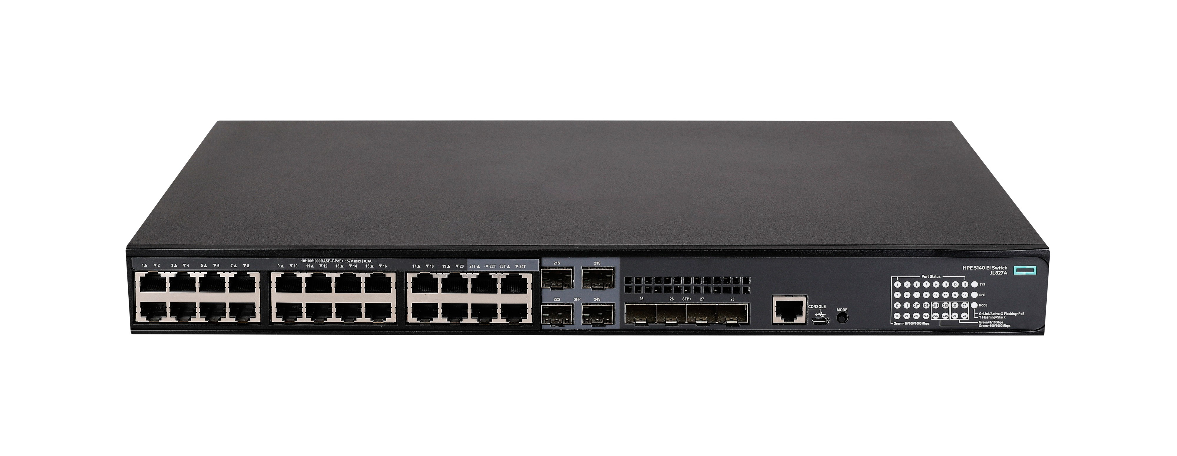 JL827A - HPE FlexNetwork 5140 24G PoE+ 4SFP+ EI - Switch - L3 - Smart - 24 x 10/100/1000 (PoE+)