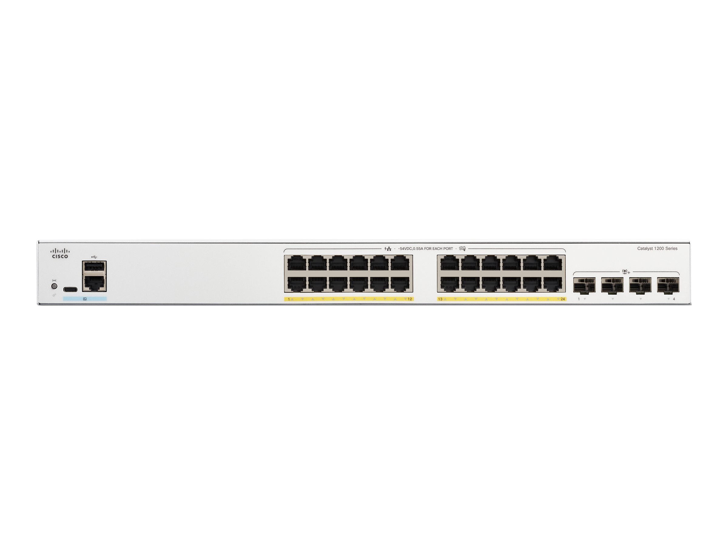 C1200-24FP-4X - Conmutador Cisco Catalyst 1200 - 24 puertos - Gestionado de capa 3 - PoE+