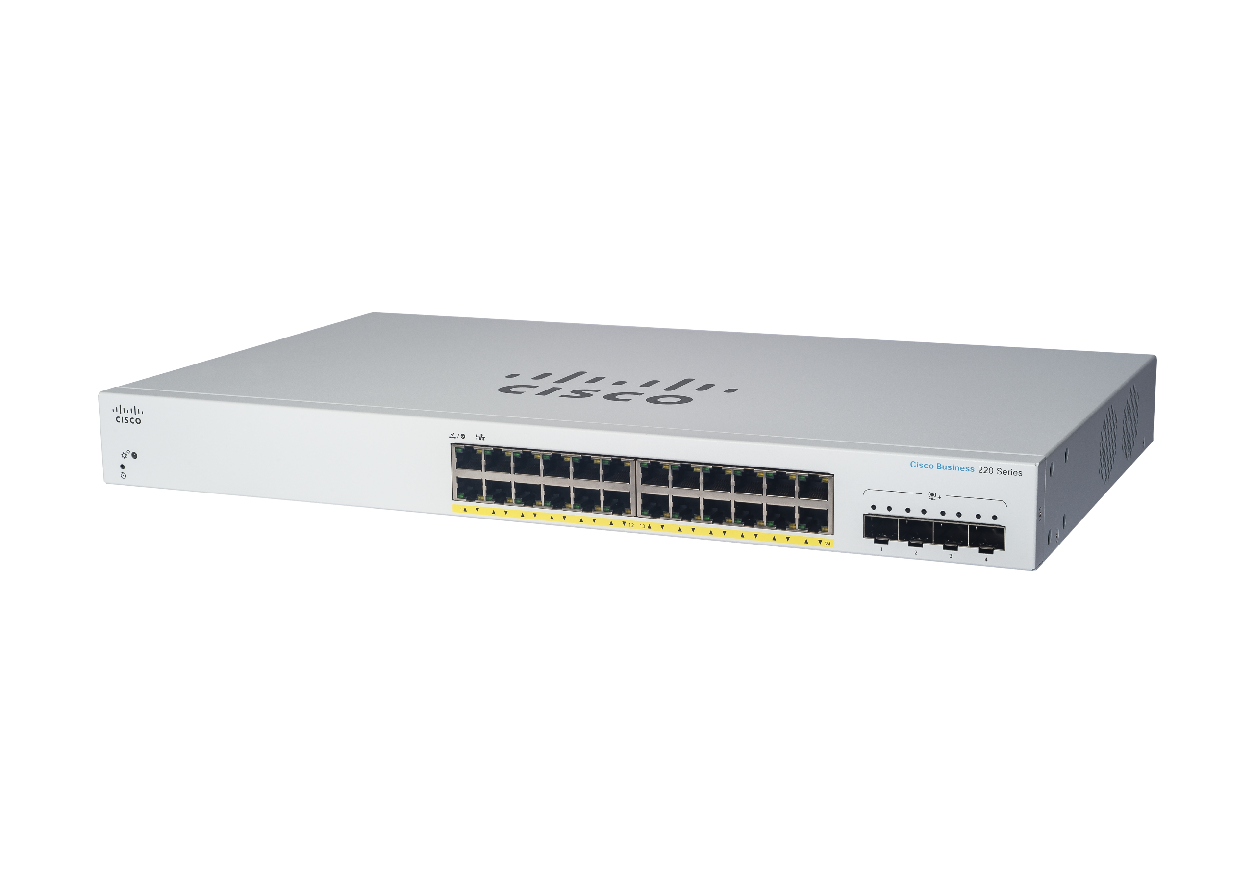 CBS220-24P-4G - Cisco CBS220-24P-4G, Managed, L2, Gigabit Ethernet (10/100/1000), Power over Ethernet (PoE), Rack-Einbau, 1U