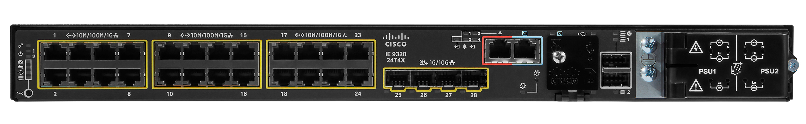 IE-9320-24T4X-A - Cisco Catalyst IE9320 Rugged Series - Switch - managed - 24 x 10/100/1000 + 4 x 1 Gigabit/10 Gigabit SFP+ (Uplink)