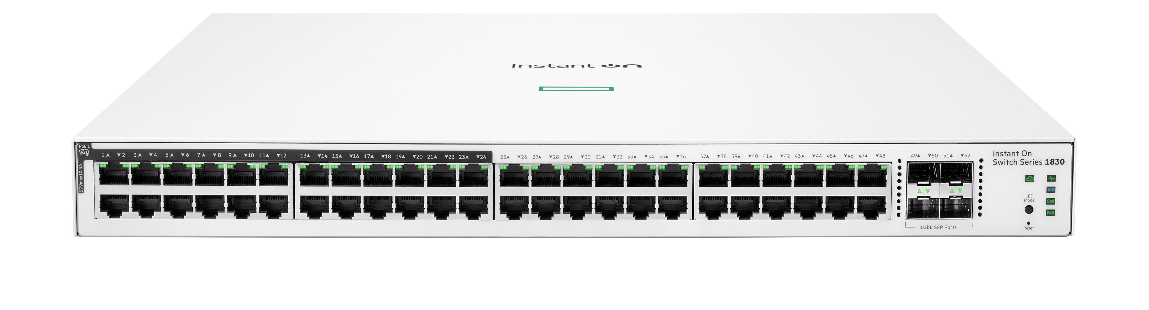 JL815A - HPE Instant On 1830 48G 24p PoE Switch, 370W, 24 x 10/100/1000 + 24 x 10/100/1000