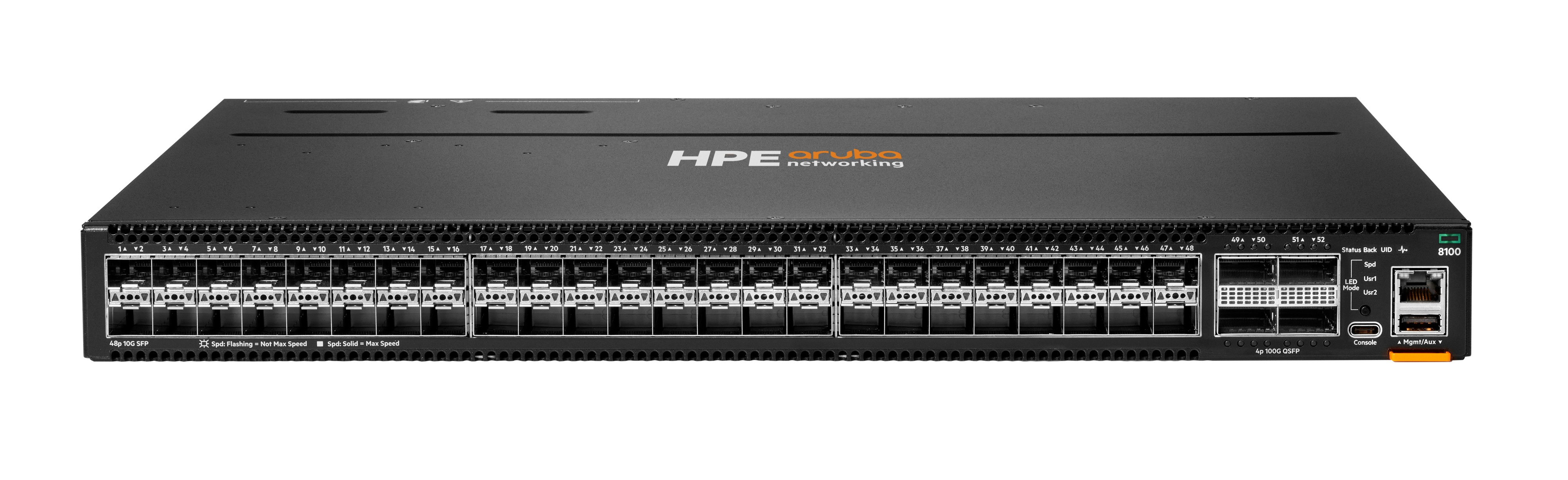 R9W91A - HPE Aruba Networking CX 8100 48x10G SFP+ 4x40/100G QSFP28 Switch