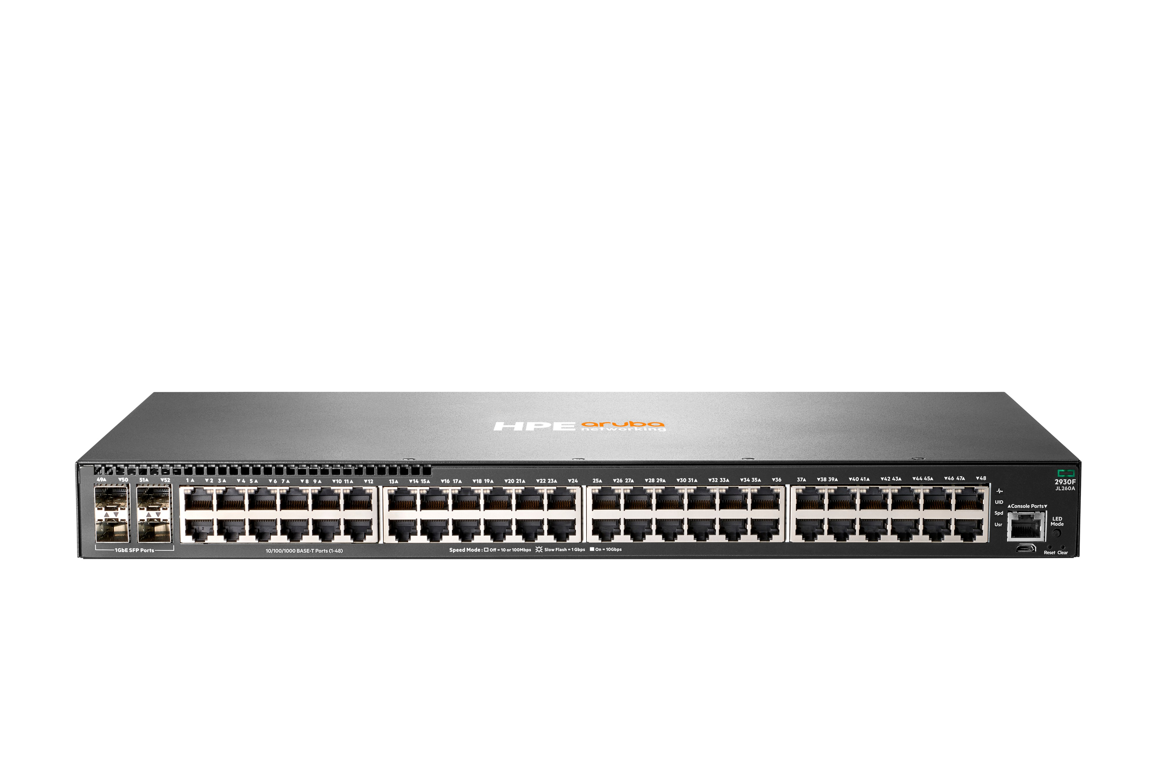 JL260A - HPE Aruba Networking 2930F 48G 4SFP Switch, Managed, L3, Gigabit Ethernet (10/100/1000), Full duplex, Rack-Einbau, 1U