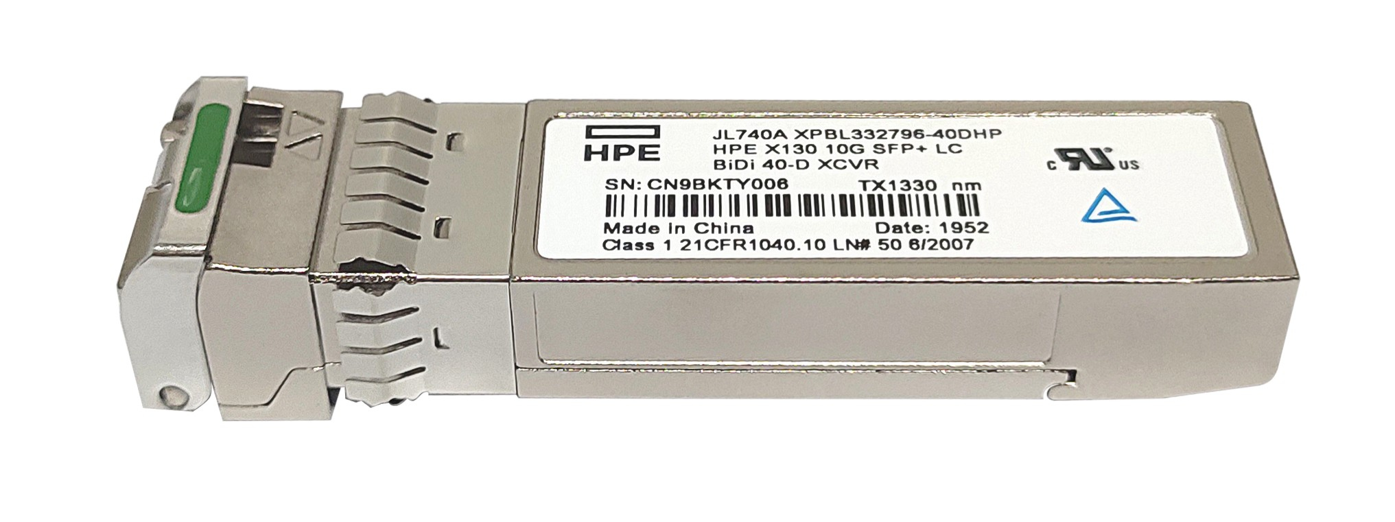 JL740A - HPE X130 - SFP+ transceiver module - 10GbE - 10GBASE-BiDi