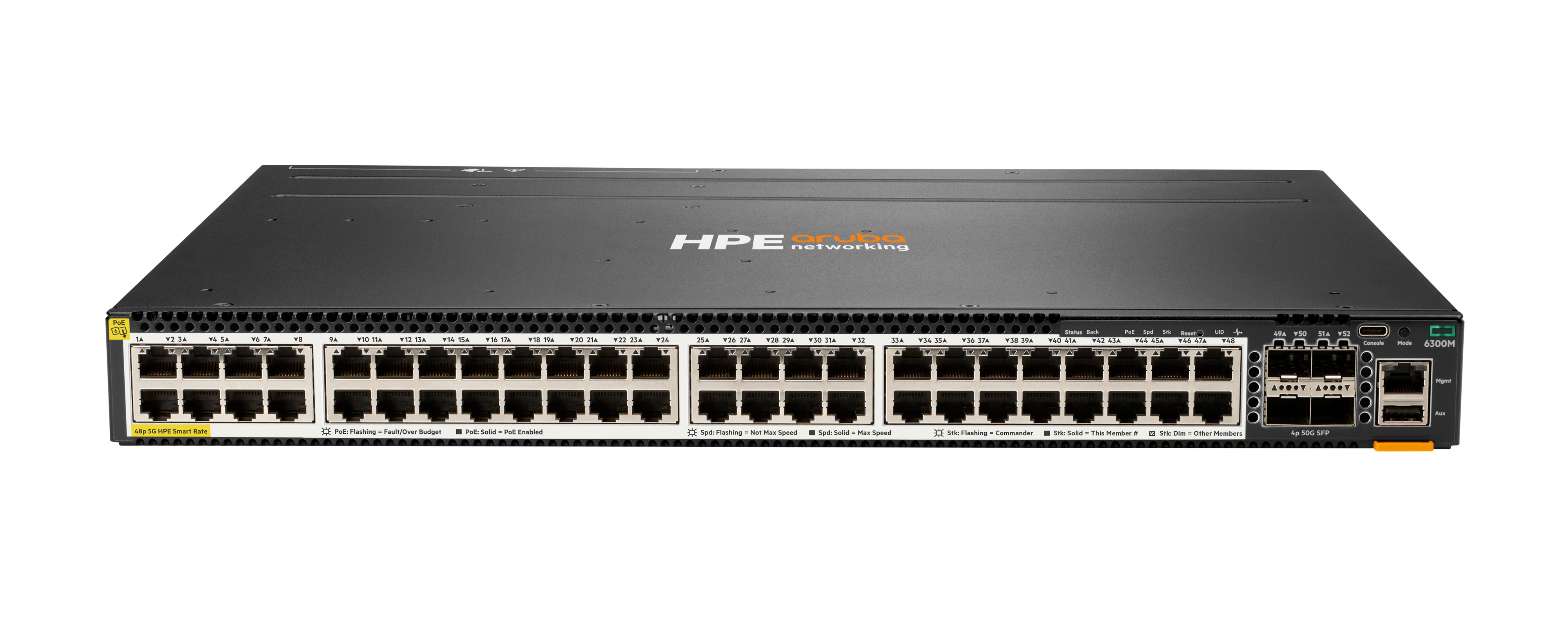 JL659A - HPE Aruba 6300M L3 Managed Switch, 48x 100/1000/2.5G/5G (PoE+)