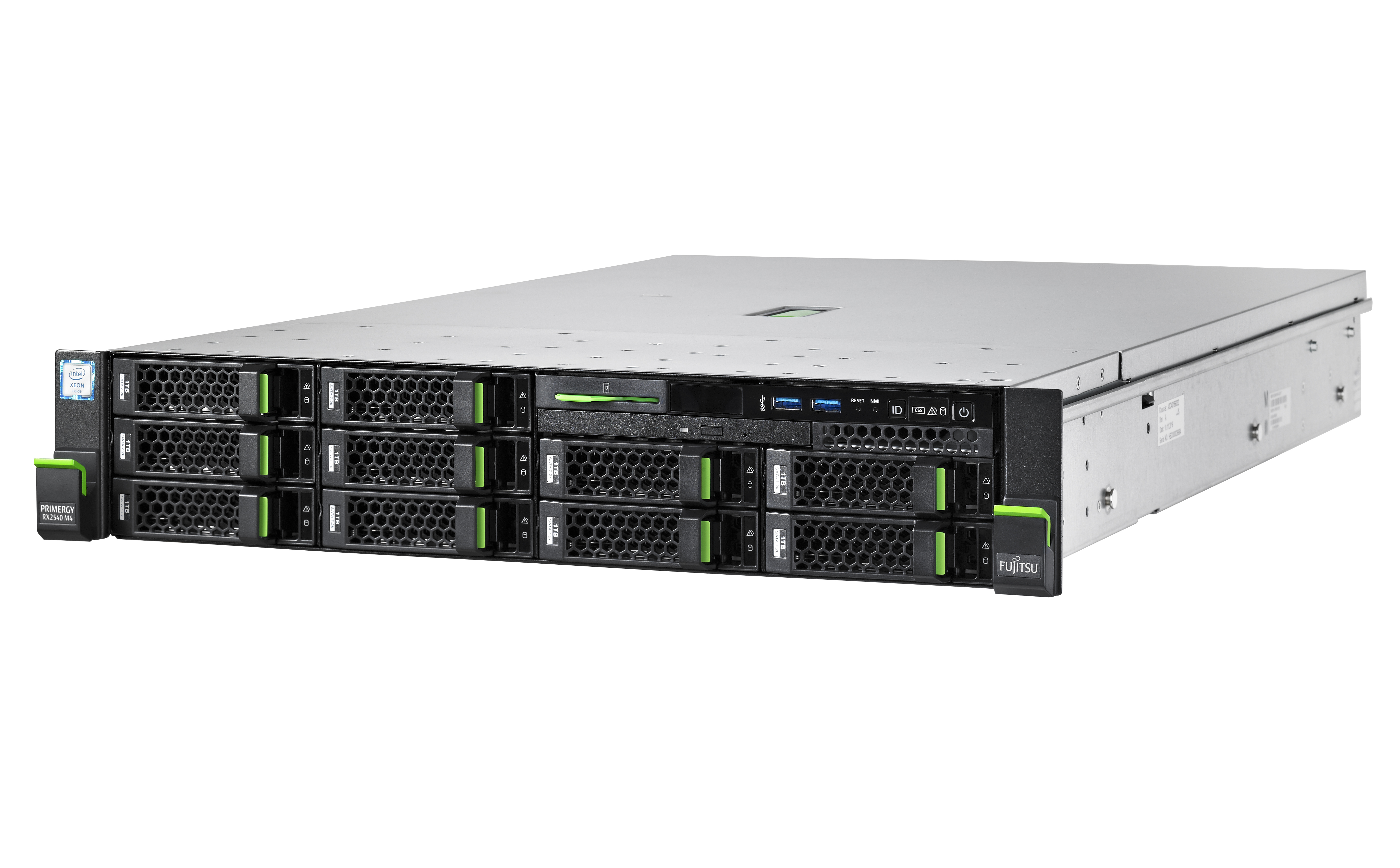VFY:R2534SX150DE - Fsas Technologies Fujitsu PRIMERGY RX2530 M4 - Server - Rack-Montage - 1U - de doble procesador - 1 x Xeon Silver 4110 / 2.1 GHz - RAM 16 GB - SATA - Hot-Swap 6.4 cm (2.5")
