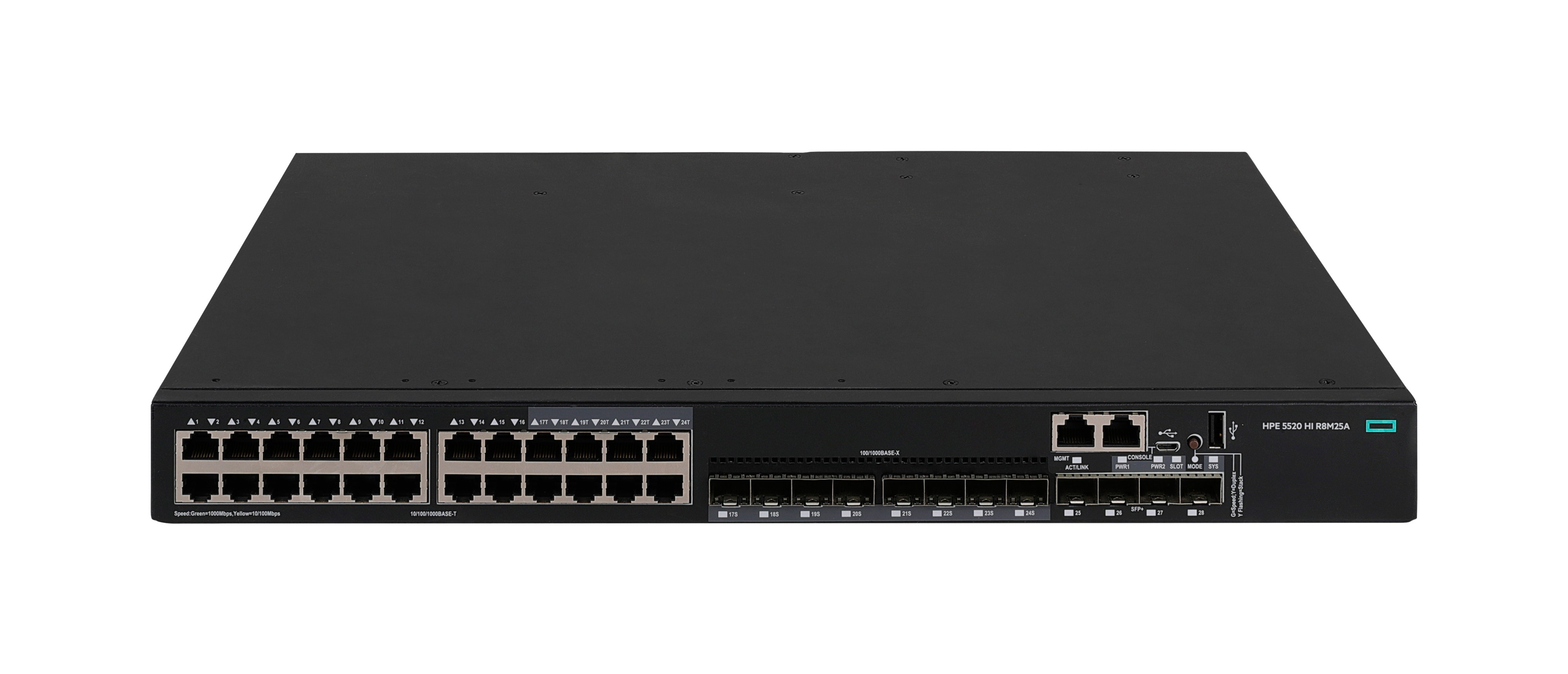 R8M25A - HPE FlexNetwork 5520 24G 4SFP+ HI 1-slot Switch