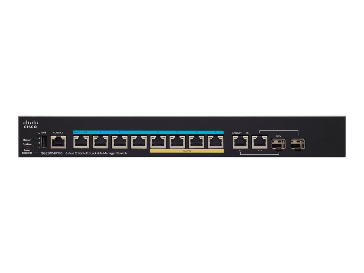 SG350X-8PMD-K9-EU - Commutateur Cisco Business 350 - 8 ports - Géré L2 - PoE+