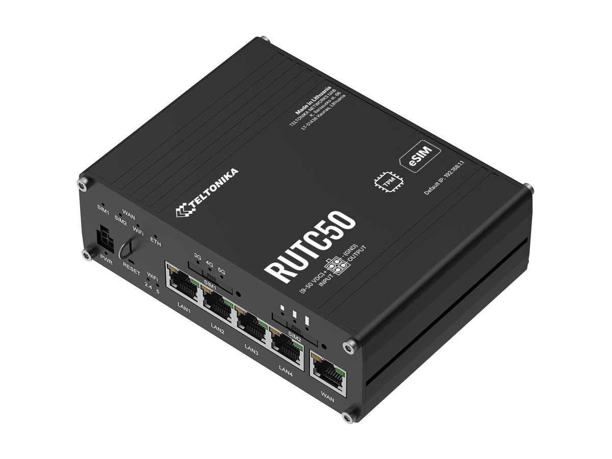 RUTC50210000 - Teltonika RUTC50 - Wireless Router - WWAN 4-port Switch