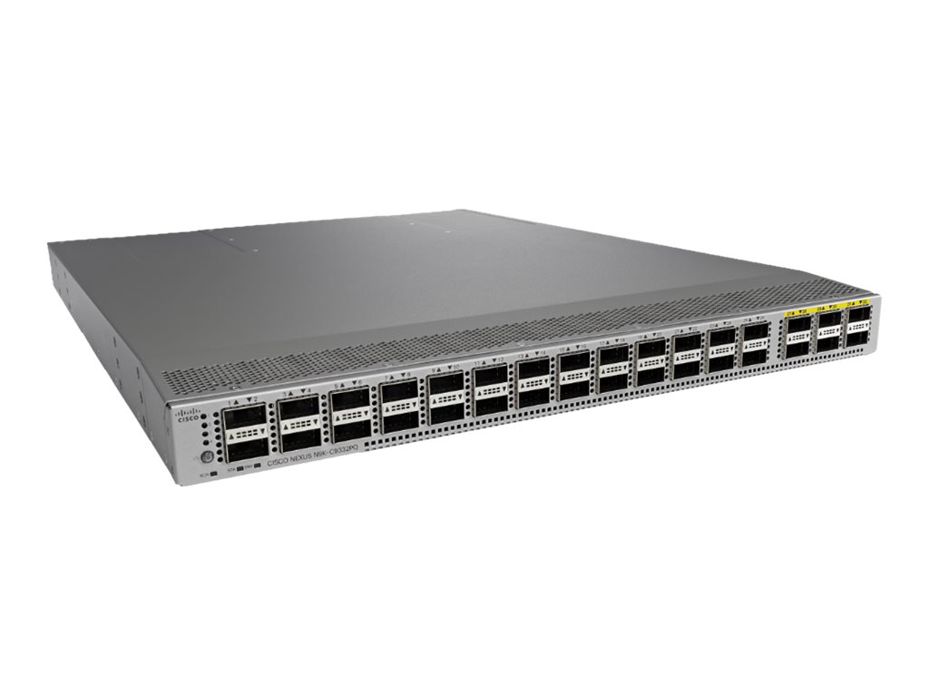 N9K-C9332PQ - Cisco Nexus 9332PQ Switch, L3, 26 x 40 Gigabit QSFP+ (Breakout Compatible)