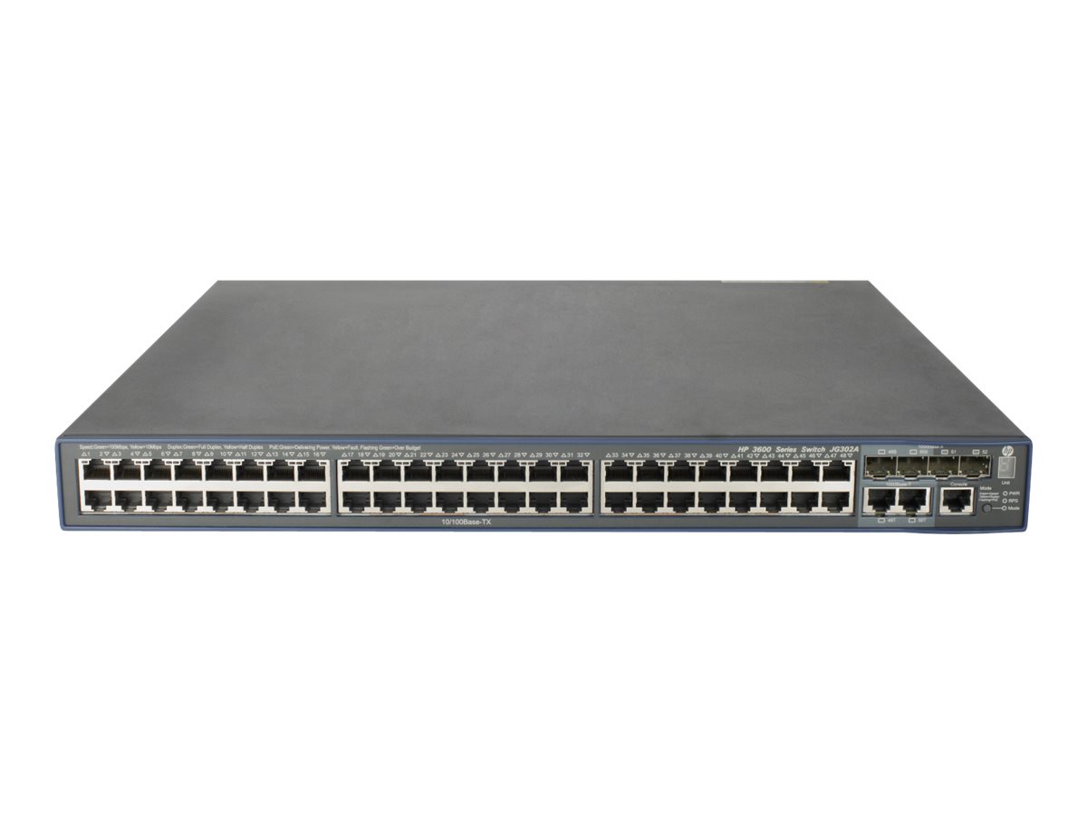 JG302C#ABB - HPE 3600-48-PoE+ v2 EI - Switch - L3 - managed - 48 x 10/100 (PoE+)