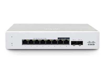 MS130-8 - Cisco Meraki MS130-8 - Switch - managed - 8 x 10/100/1000Base-T + 2 x Gigabit SFP