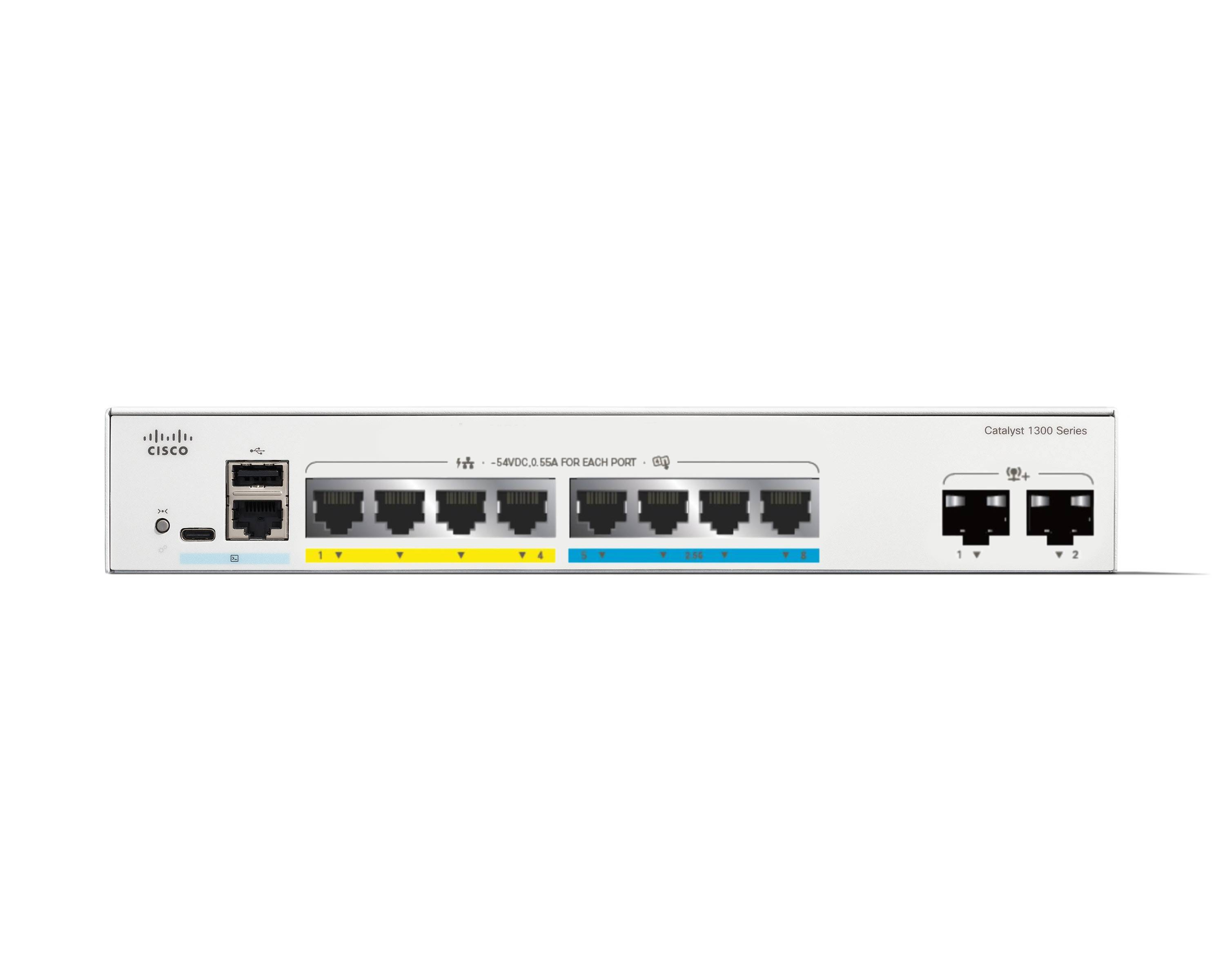 C1300-8MGP-2X - Conmutador Cisco Catalyst 1300 - 8 puertos - Gestionado L3