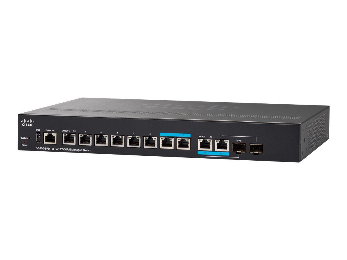 SG350-8PD-K9-EU - Cisco Small Business Switch, L3, managed, 6x 10/100/1000 (PoE+)