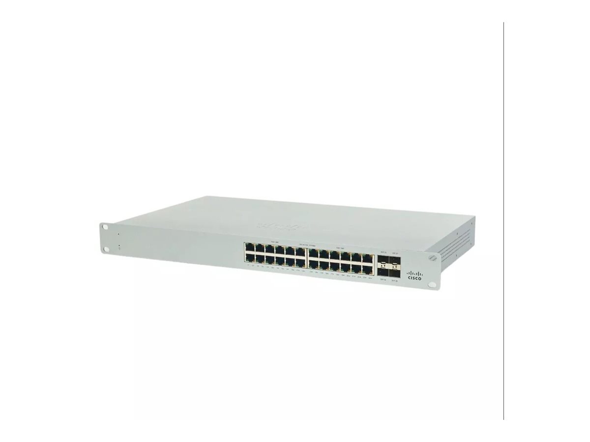 MS130-24X-HW - Cisco Meraki Managed Switch, 18 x 10/100/1000Base-T + 6 x 2.5GBase-T + 4 x 10Gb Ethernet SFP+, Rack mountable, PoE+ (370W)