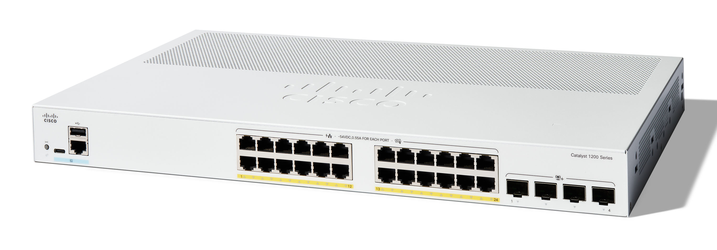 C1200-24P-4X - Conmutador Cisco Catalyst 1200 - 24 puertos - Gestionado L3 - PoE+