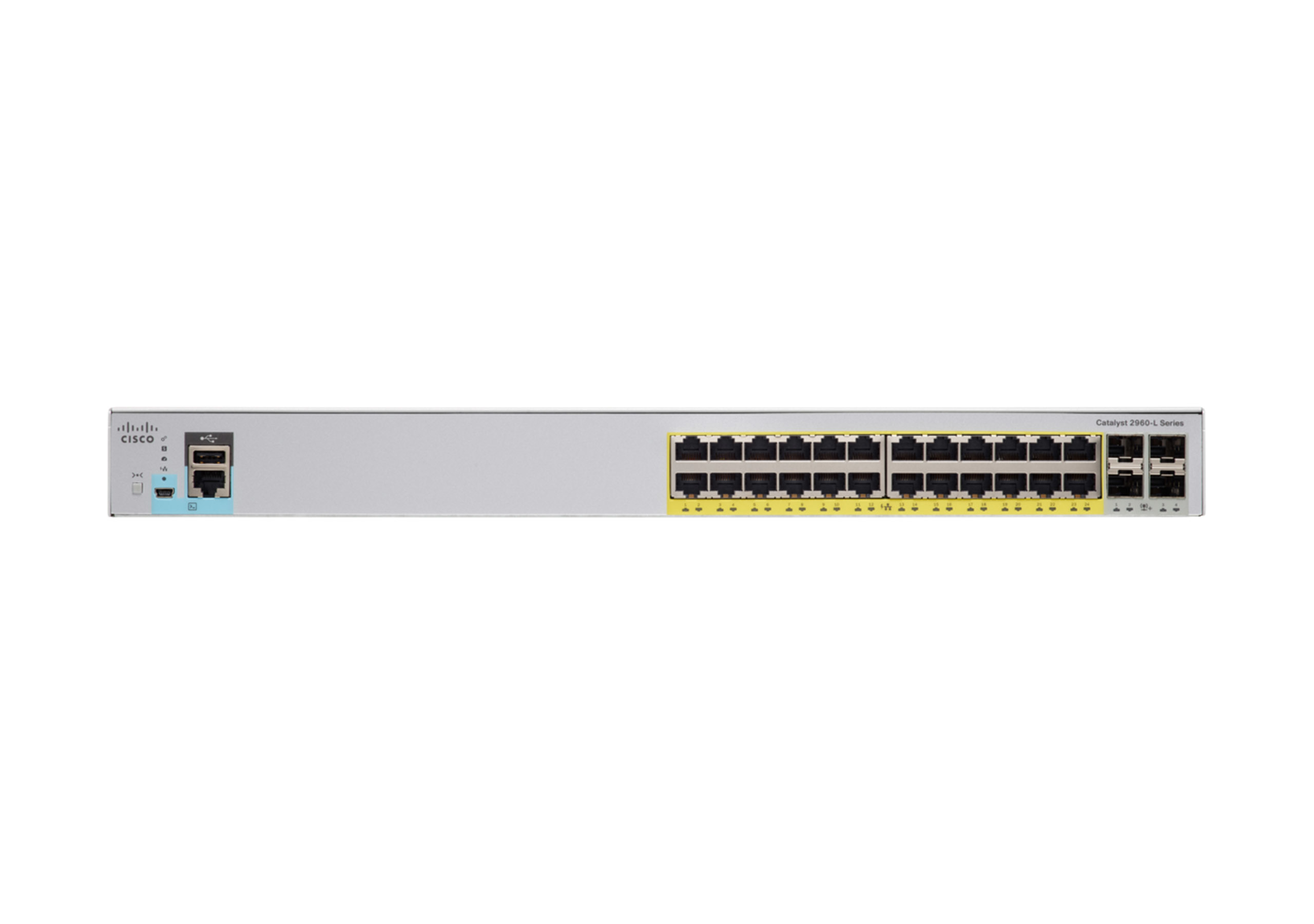 WS-C2960L-24TQ-LL - Cisco Catalyst 24 Port Switch, Managed, Quad Uplink, Long Life