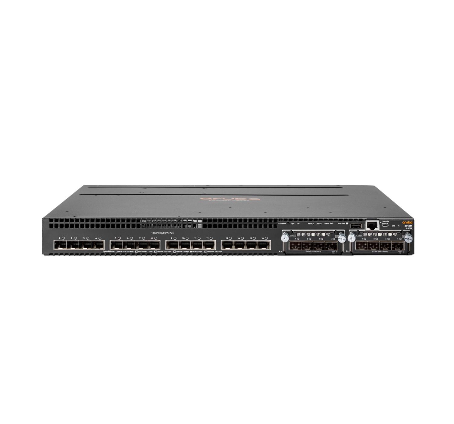 JL430A#ABB - HPE Aruba Networking Aruba 3810M 24SFP+ 250W, Managed, L3, Full duplex, Power over Ethernet (PoE), Rack-Einbau, 1U