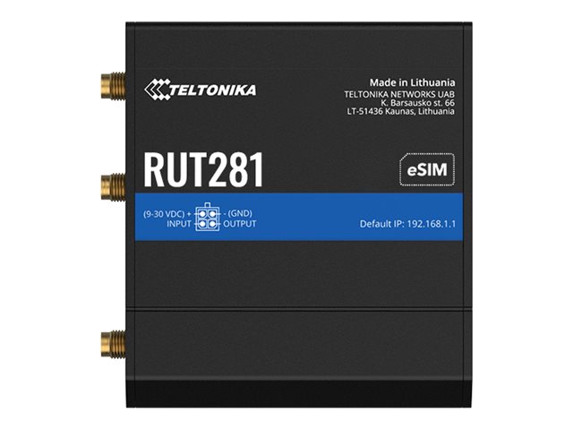 RUT281000000 - Teltonika RUT281 - Wireless Router - WWAN 1-port Switch
