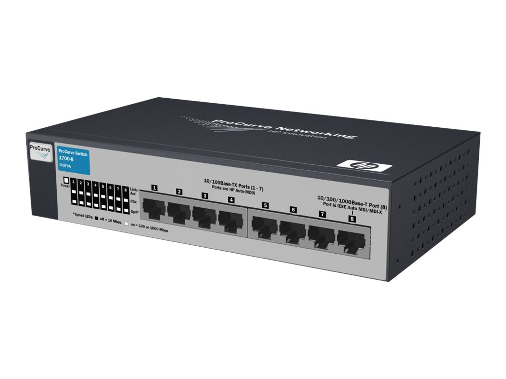 J9079A - HPE 1700-8 Switch - Switch - managed - 7 x 10/100 + 1 x 10/100/1000