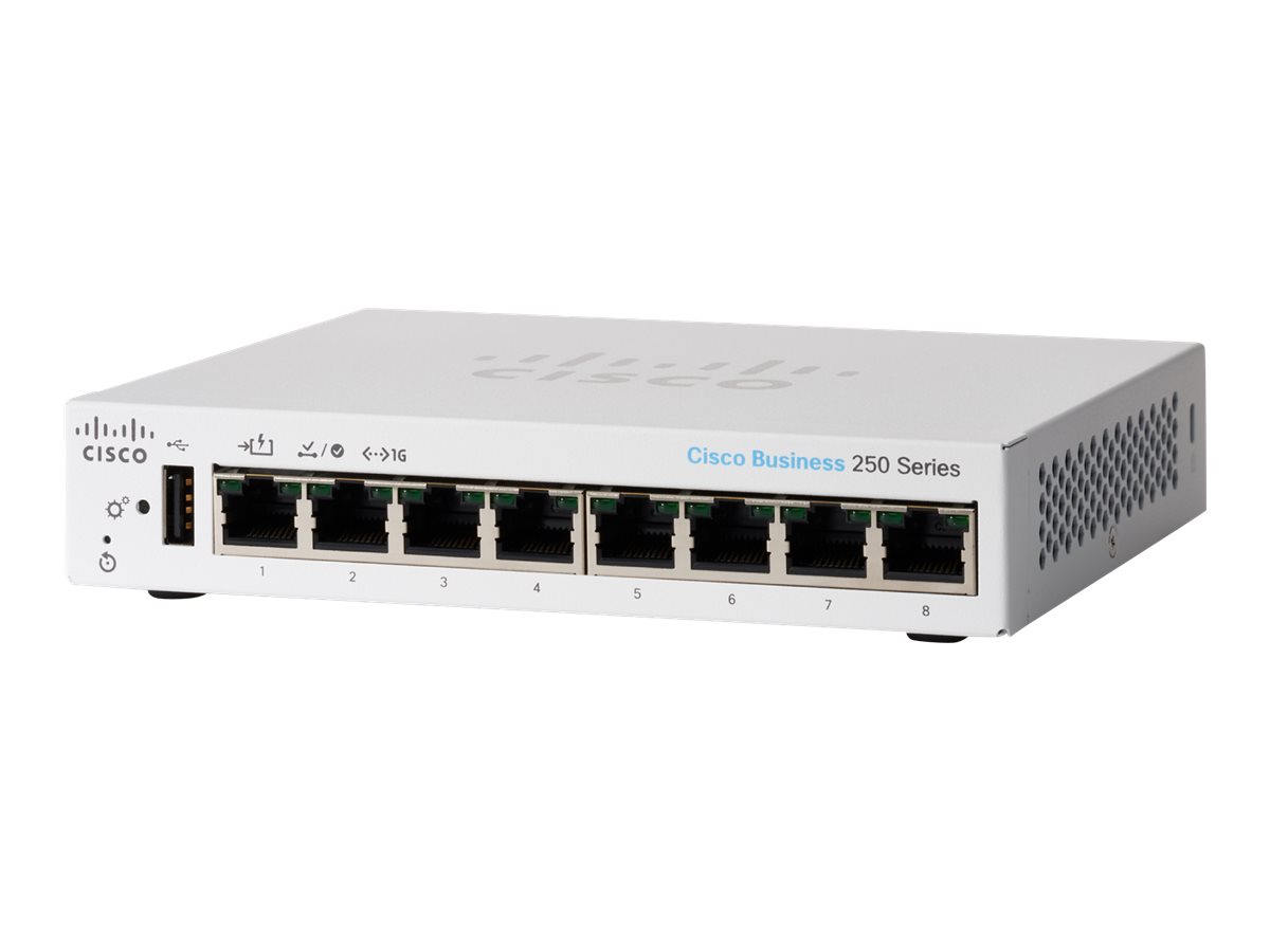 CBS250-8T-D-EU - Cisco Business 250 Series Switch, 8-Port, Gigabit Ethernet, Desktop