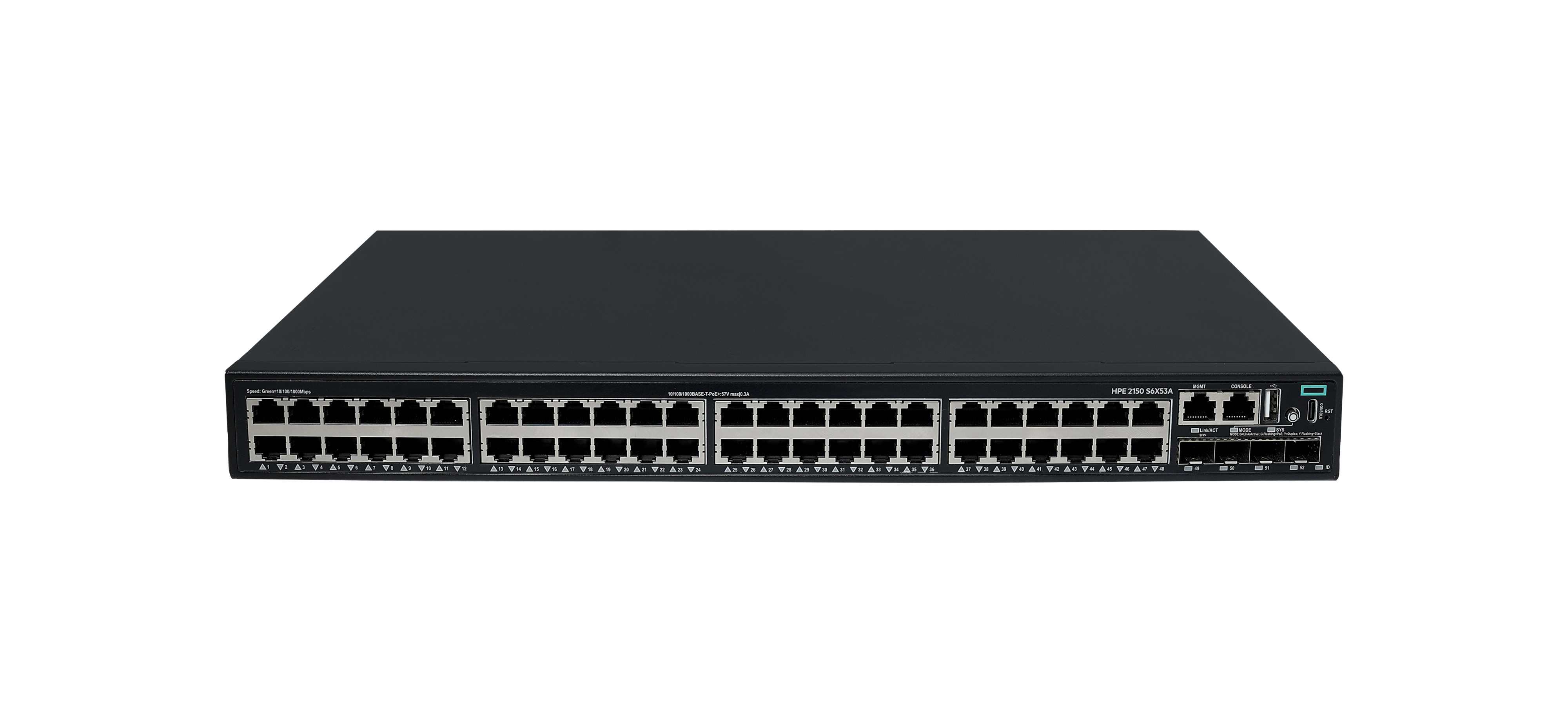 S6X53A - HPE Networking Comware 5150L 48p 10M/100M/1G PoE+ 4p SFP+ 1G/10G 390W Switch - Switch - L3 Lite - managed - 48 x 10/100/1000Base-T (PoE+)