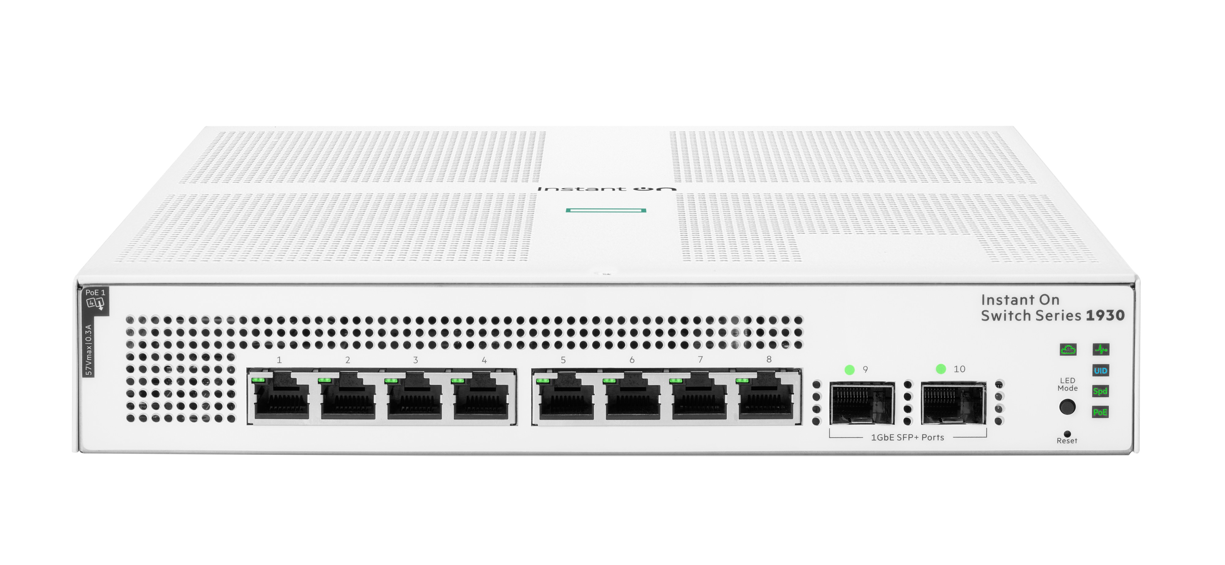 JL681A - HPE Instant On 1930 8G PoE Switch, L2+ Managed, 8x 10/100/1000 (PoE+), 2 SFP, 124W