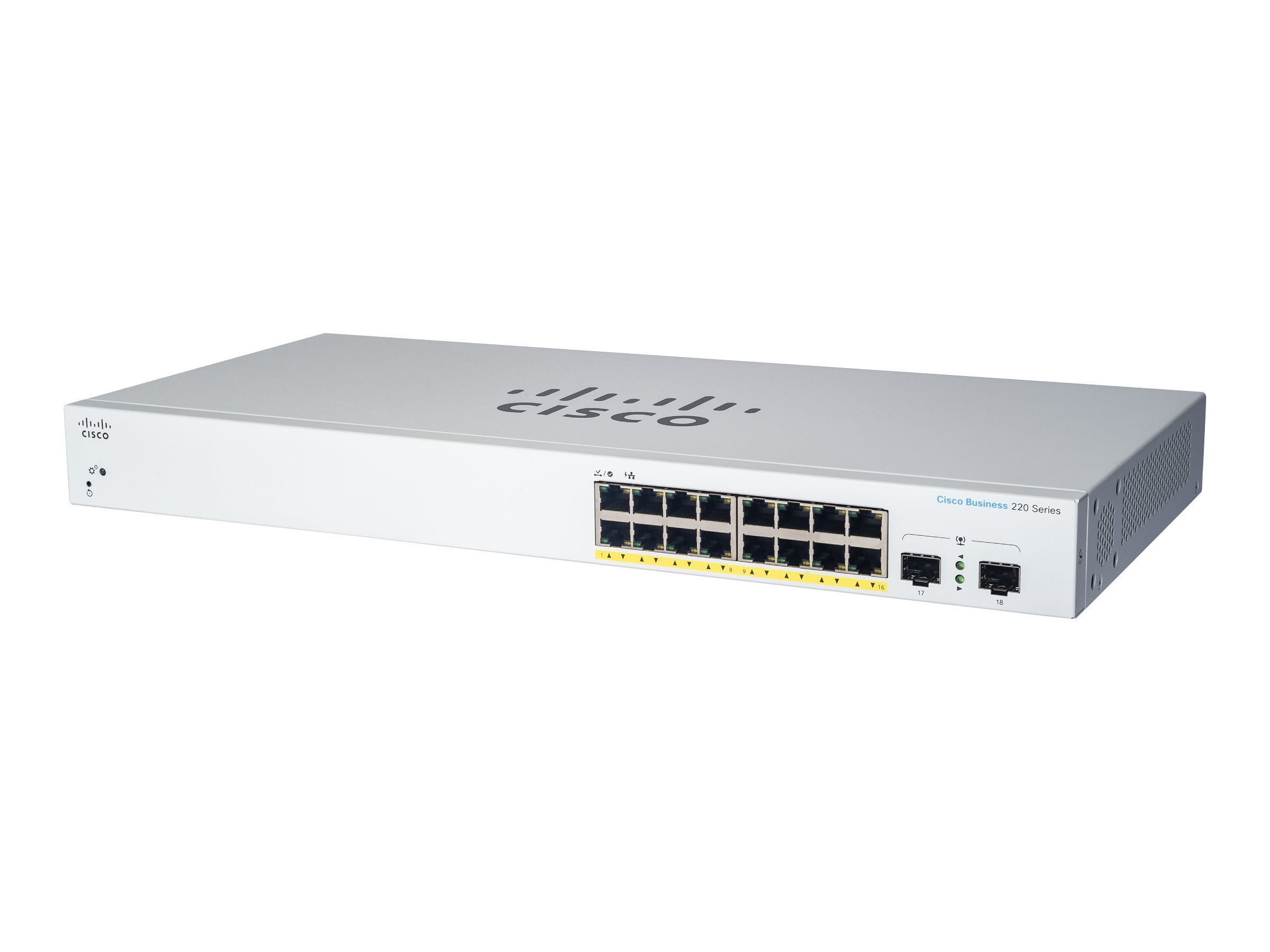 CBS220-16T-2G-EU - Cisco Business 220 Series Smart Switch, 16 x 10/100/1000 + 2 x Gigabit SFP
