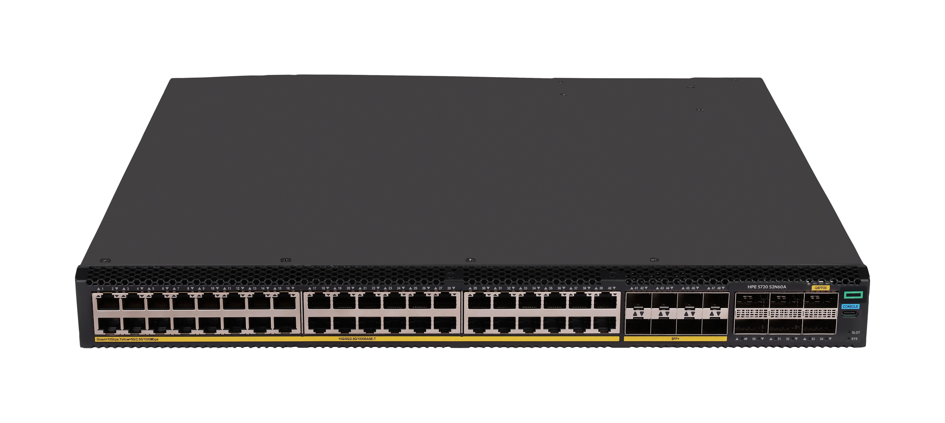 S2N60A - HPE Networking Comware 5720 40p 10GBASE-T 8p SFP+ 1G/10G 6p QSFP28 100G Switch