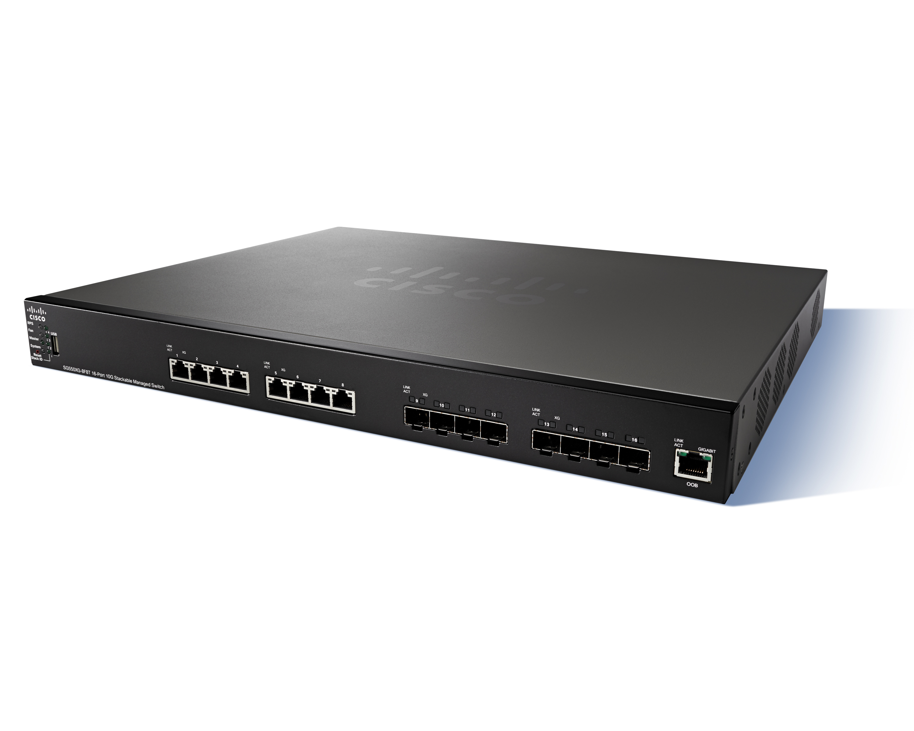 SG550XG-8F8T-K9-EU - Cisco 550X Series Switch L3, 16x 10G SFP+ slots, 8x 10GBase-T porte