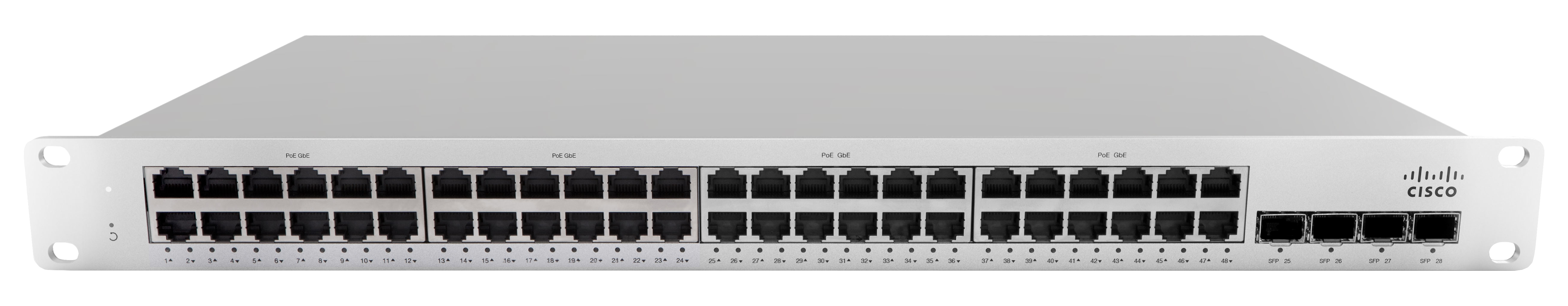 MS210-48LP-HW - Cisco Meraki MS210-48LP Switch, 48 x 1000Base-T + 4 x Gigabit SFP (Uplink)