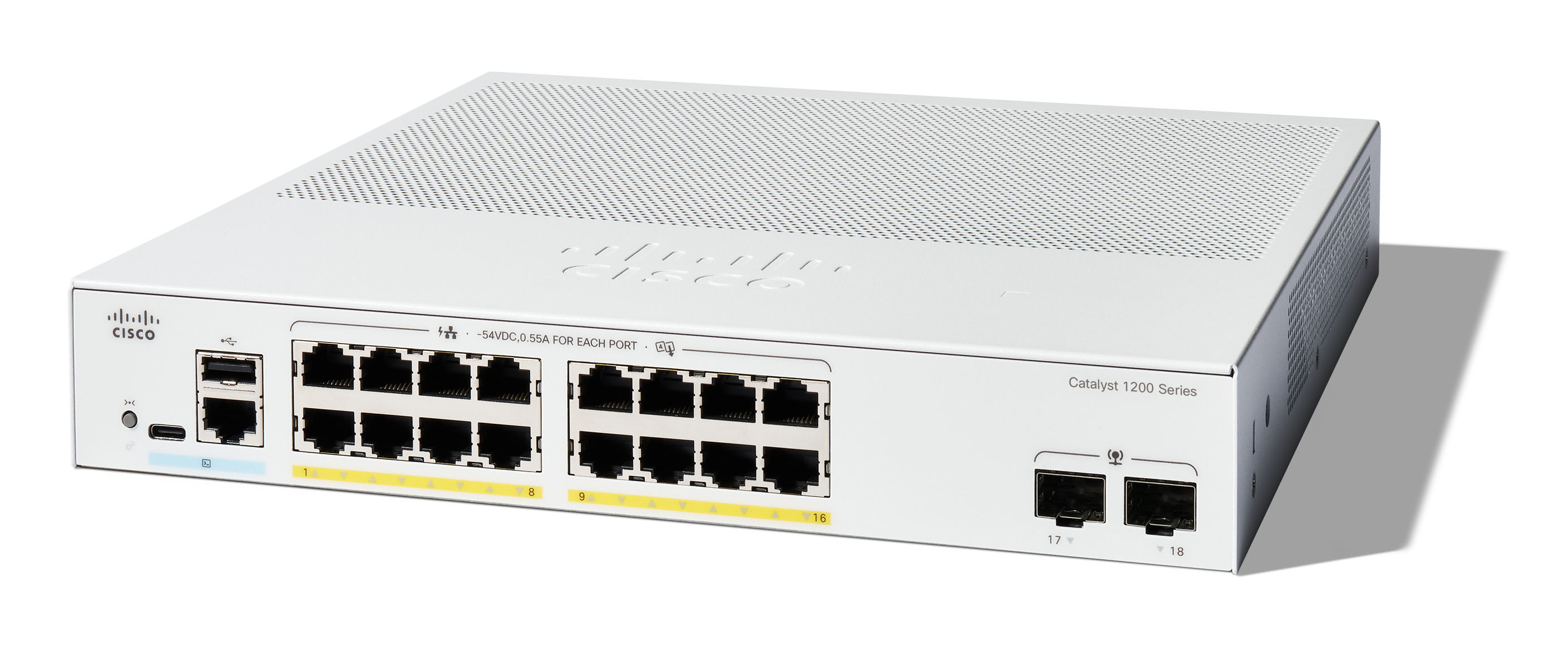 C1200-16P-2G - Conmutador Cisco Catalyst 1200 - 16 puertos - Gestionado L3 - PoE+